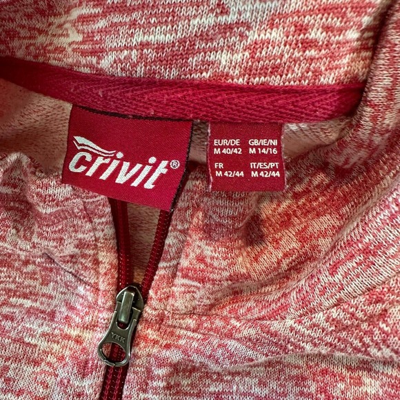 Crivit Jacket Women’s Size Medium Red Full Zip Knitted Sweater Outdoor Jogging - Picture 3 of 9